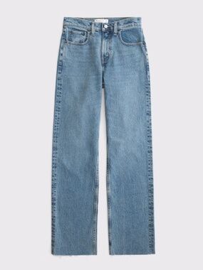 High Rise 90s Relaxed Frayed Hem Jean 25 Short